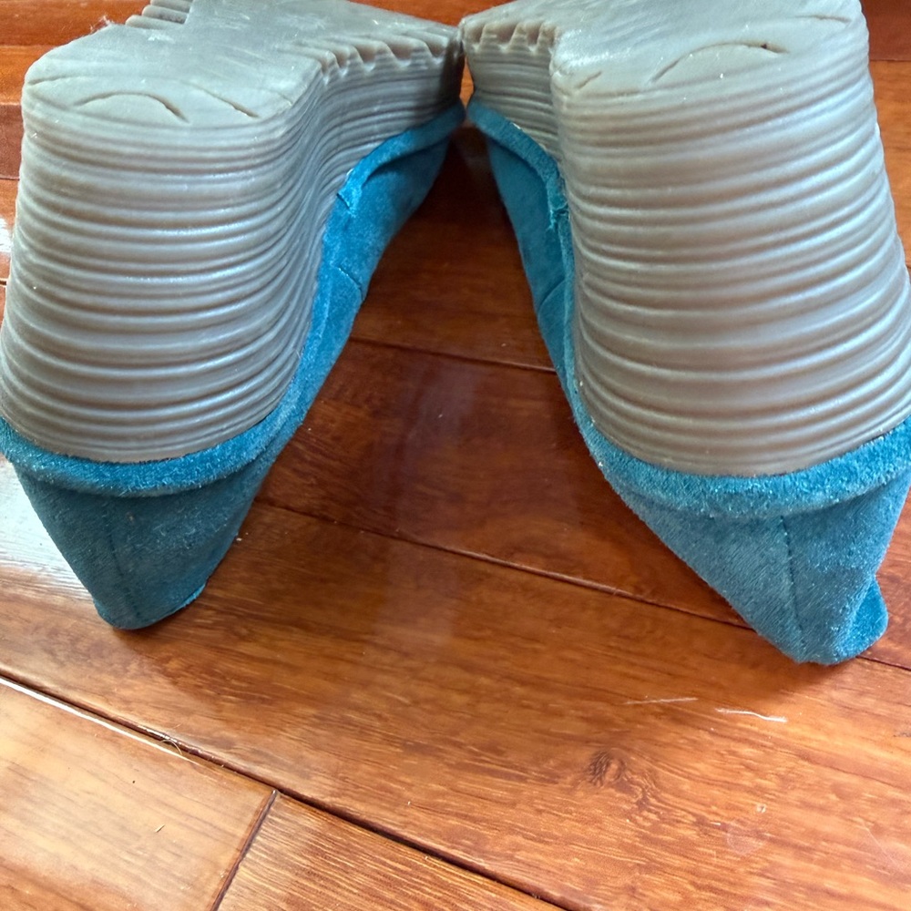 Fly London Blue Suede Slip-On Loafers - Picture 6 of 10